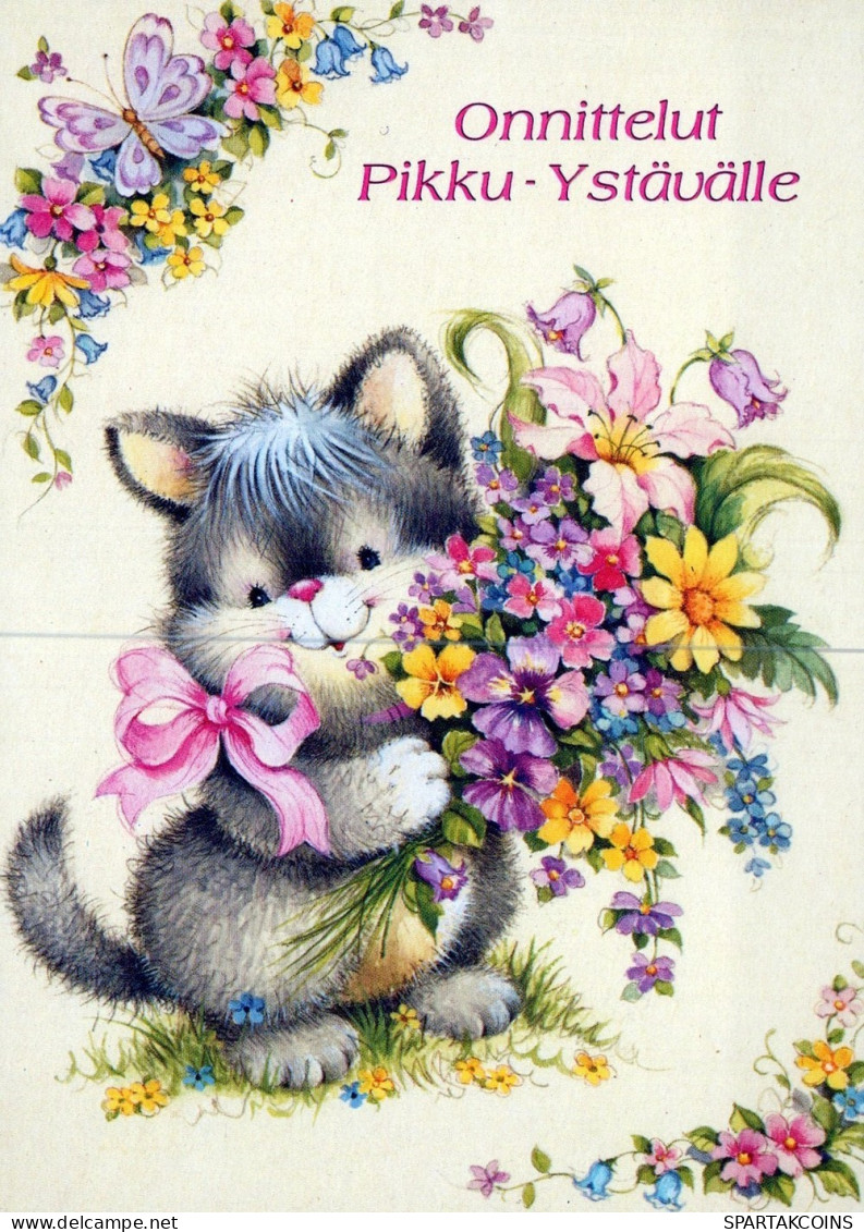 GATTO KITTY Animale Vintage Cartolina CPSM #PAM238.IT - Katten