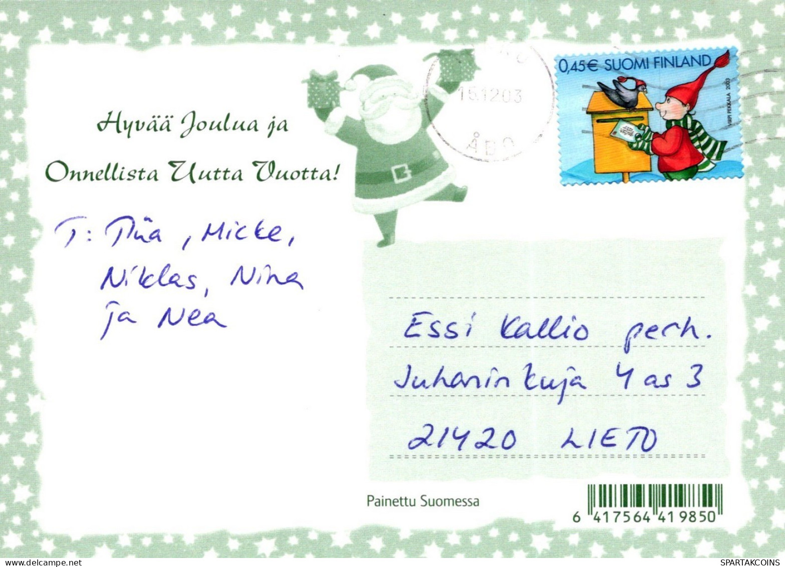 BABBO NATALE Natale Vintage Cartolina CPSM #PAJ530.IT - Santa Claus