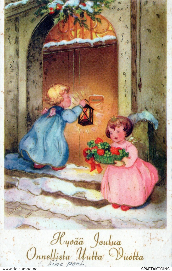 ANGELO Buon Anno Natale Vintage Cartolina CPSMPF #PAG819.IT - Angels