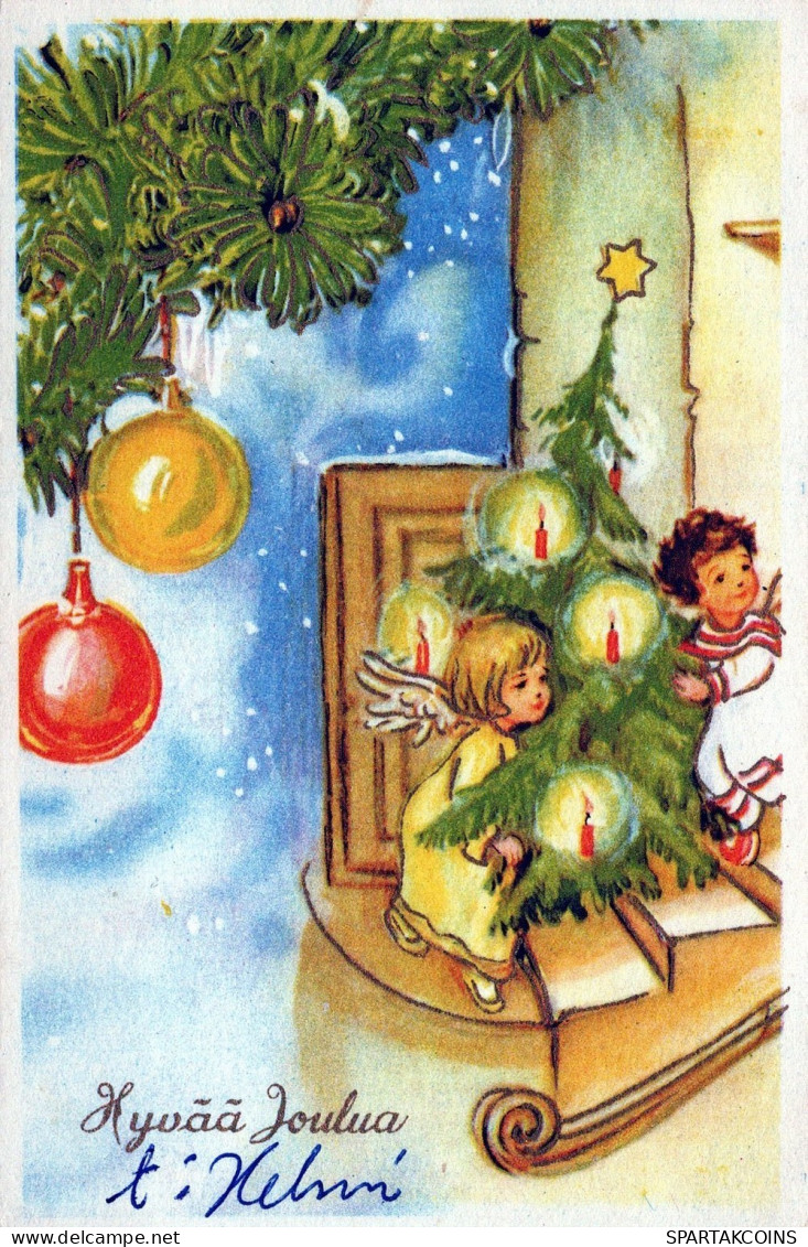 ANGELO Buon Anno Natale Vintage Cartolina CPSMPF #PAG755.IT - Engel