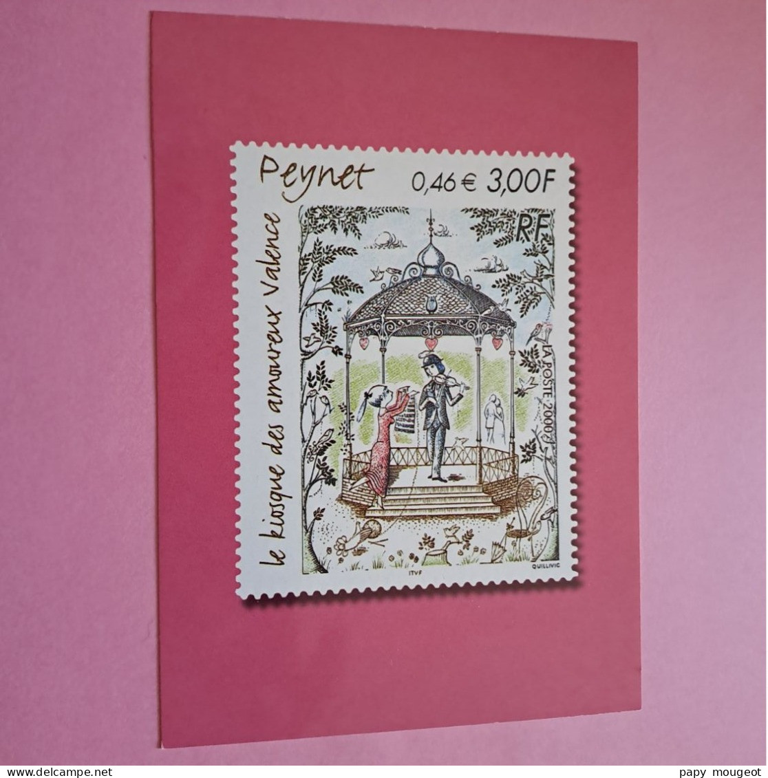 Timbre-poste "Le Kiosque Des Amoureux Valence" Peynet 2000 - Stamps (pictures)