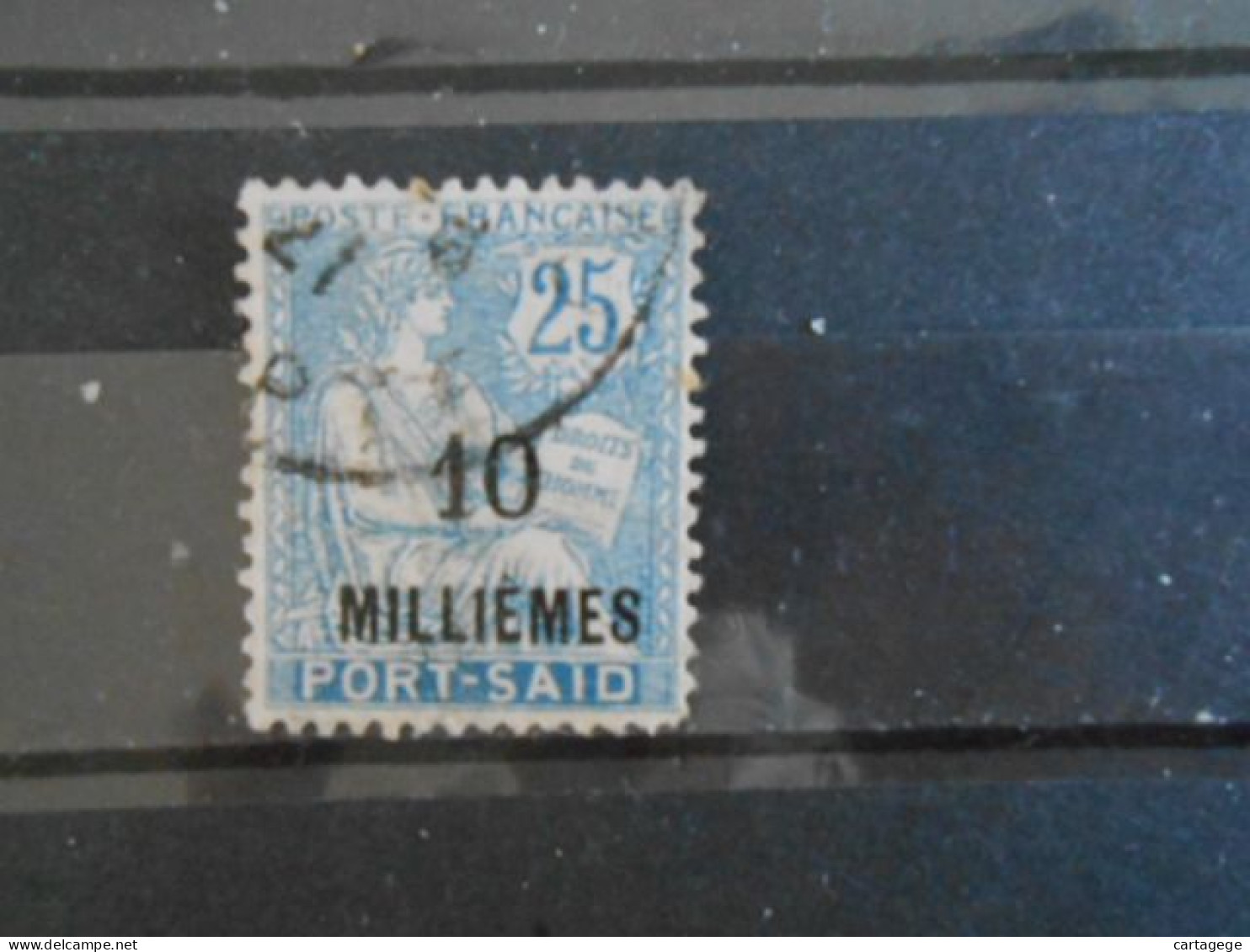 PORT-SAID YT 53 TYPE MOUCHON 10m. S. 25c. Bleu Clair - Used Stamps