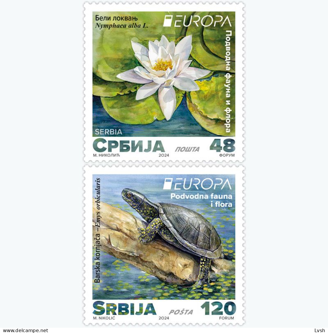 Serbia.2024.Europa CEPT.Underwater Fauna And Flora.2 V. ** - 2024