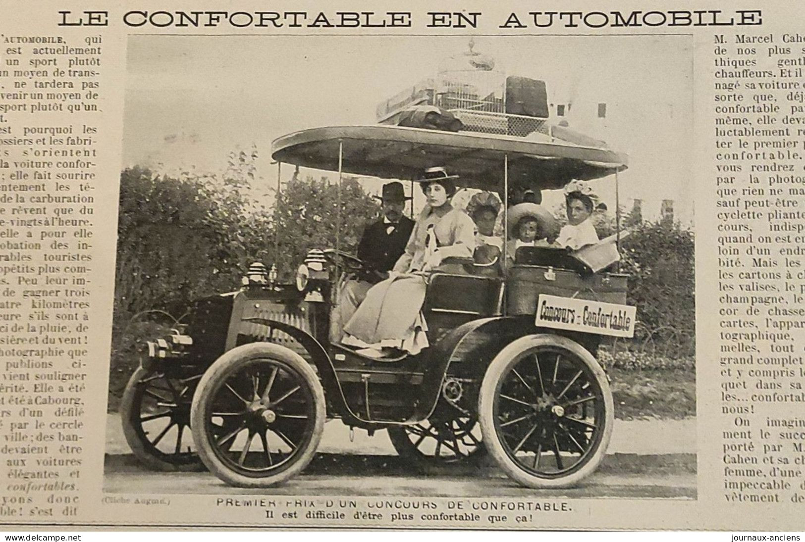 1900 CONCOURS AUTOMOBILE - LE CONFORTABLE EN AUTOMOBILE - Marcel CAHEN - LA VIE AU GRAND AIR - 1900 - 1949