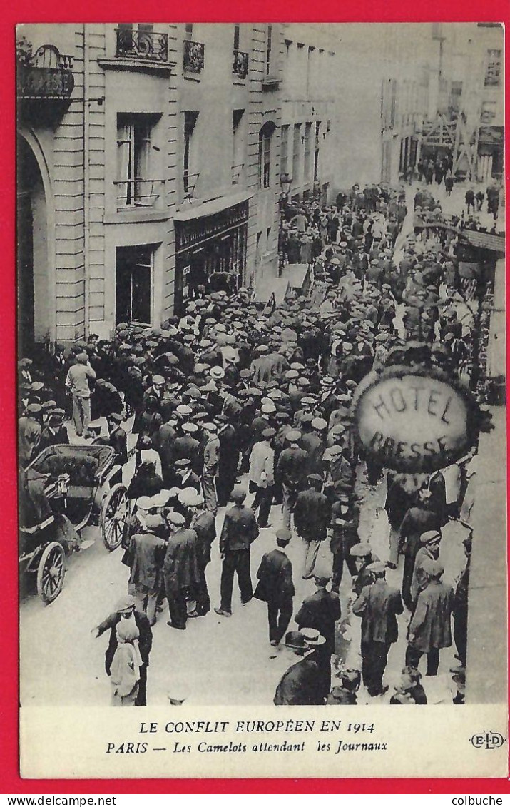 75 - PARIS +++ Le Conflit Européen En 1914 +++ Les Camelots Attendant Les Journaux +++ - Sonstige & Ohne Zuordnung