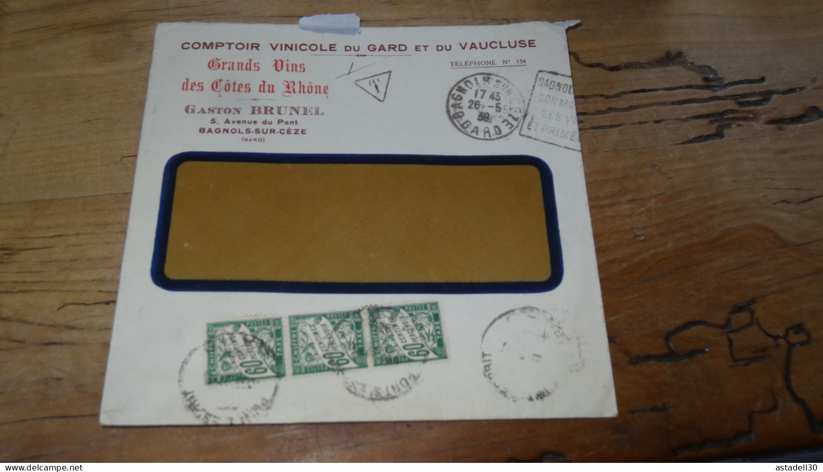 Enveloppe Taxée Avec 3*60c Vert  - 1939 ............BOITE1.......... 512 - 1921-1960: Moderne