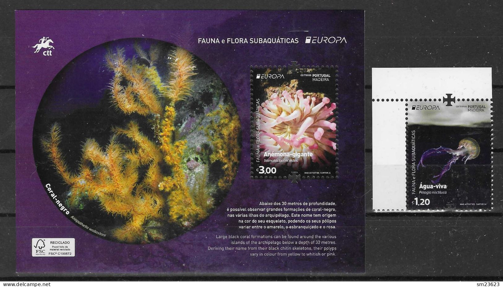 Portugal / Madeira  2024 , EUROPA CEPT Unterwasser Fauna + Flora / Fauna E Flora Subaquátucas - Postfrisch / MNH / (**) - 2024