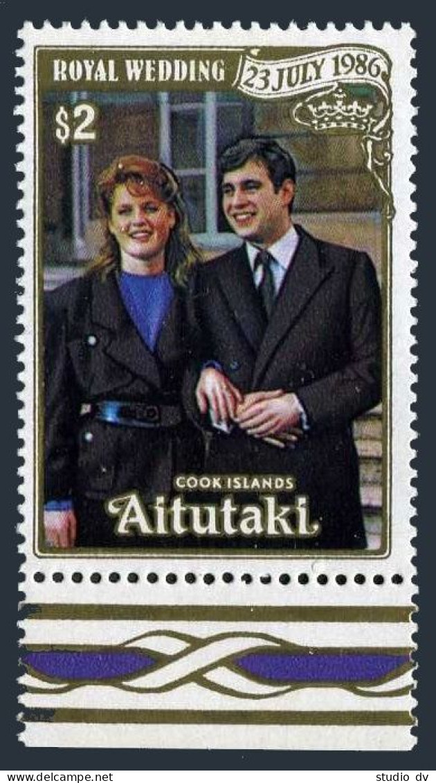 Aitutaki 397, MNH. Michel 588. Royal Wedding 1986. Prince Andrew,Sarah Ferguson. - Aitutaki