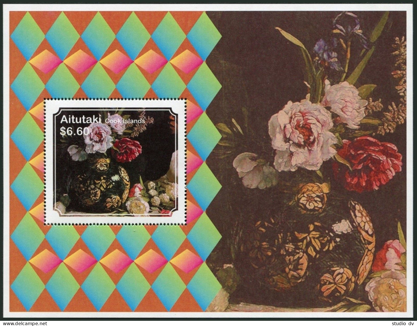 Aitutaki 569 Sheet/4, 570, MNH. Peonies 2011. - Aitutaki