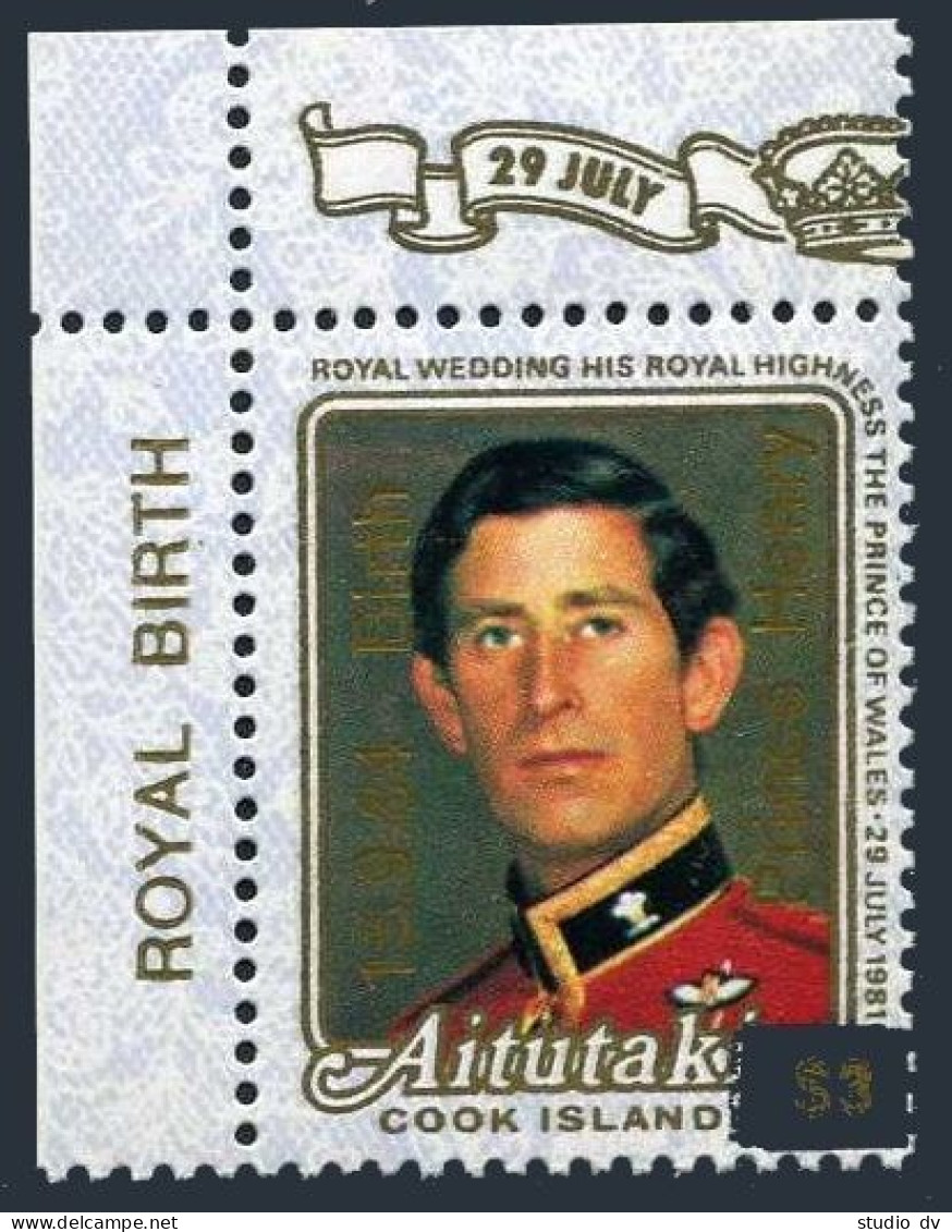 Aitutaki 355, MNH. Michel 543. Birth Prince Henri, 15.9.1984. Prince Charles. - Aitutaki