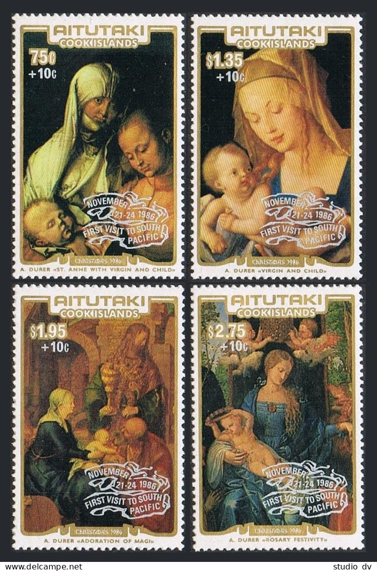 Aitutaki B39-B42,B43,MNH.Mi 601-608. State Visit Of Pope John Paul II.Durer. - Aitutaki