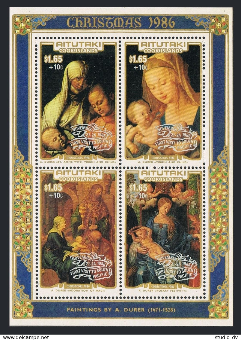 Aitutaki B39-B42,B43,MNH.Mi 601-608. State Visit Of Pope John Paul II.Durer. - Aitutaki