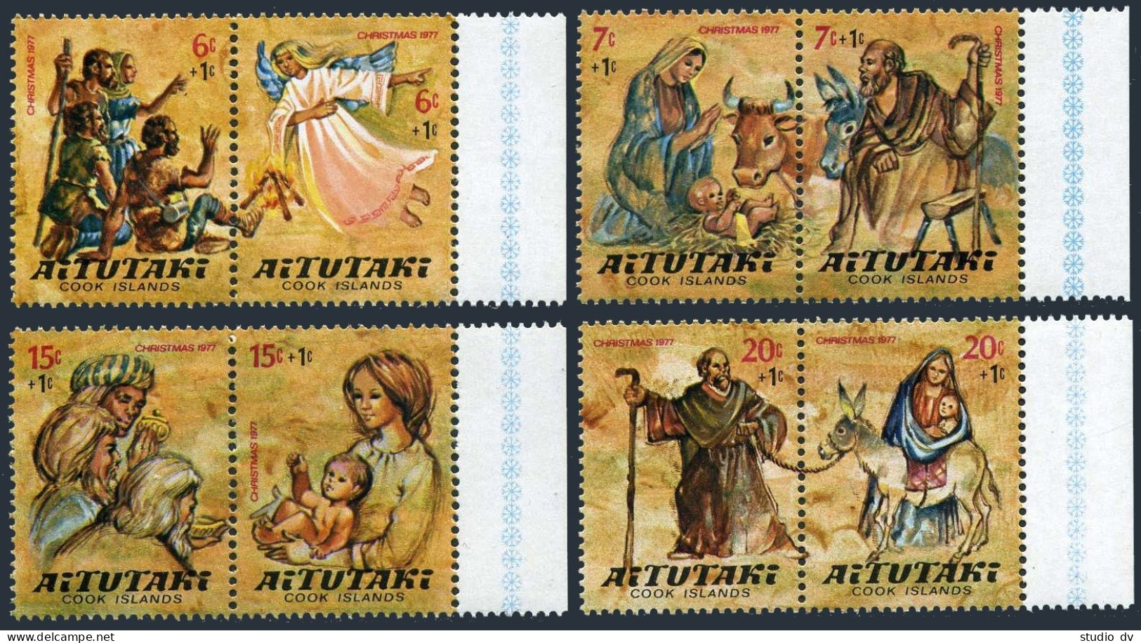 Aitutaki 152-159, B19-B26, MNH. Michel 270-285. Christmas 1977. Animals. - Aitutaki