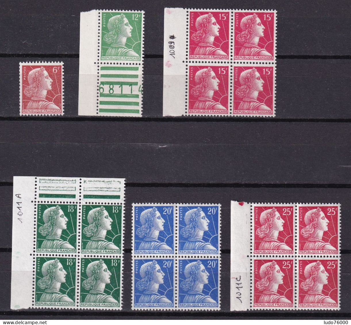 D 812 / LOT N° 1009A/1011C NEUF** COTE 23€ - Collections