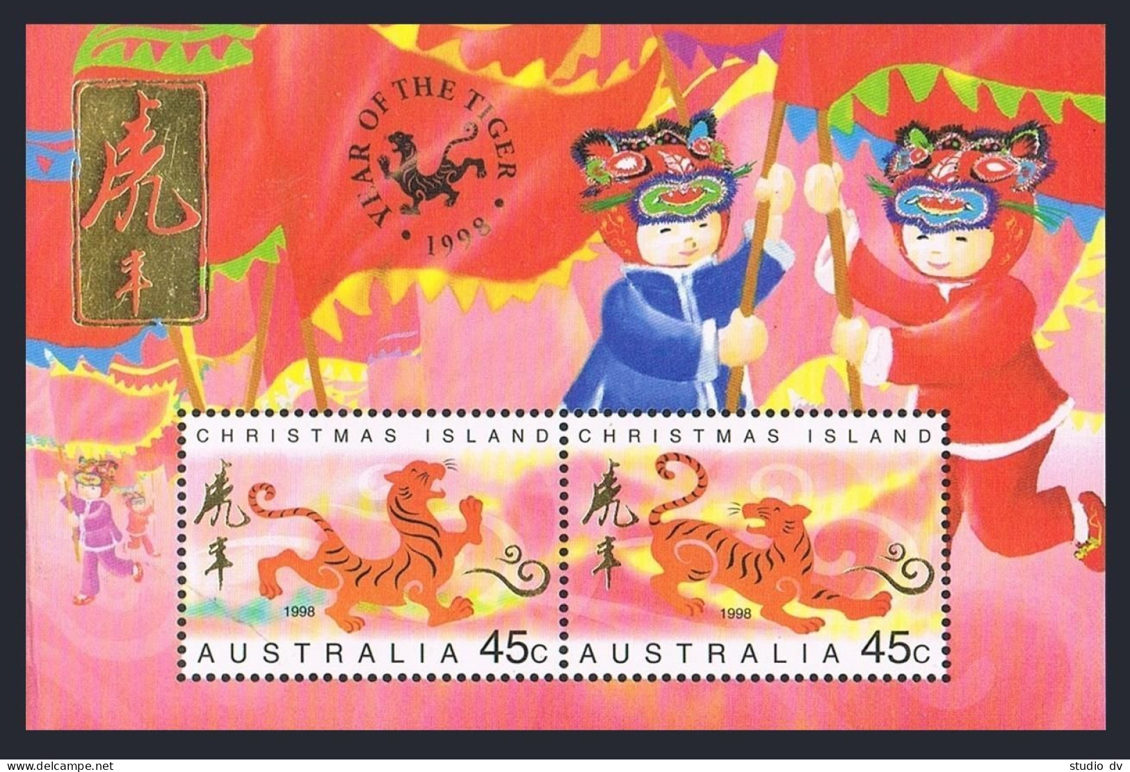 Christmas Island 411b, MNH. Michel Bl.12. Lunar Year Of The Tiger, 1998. - Christmaseiland