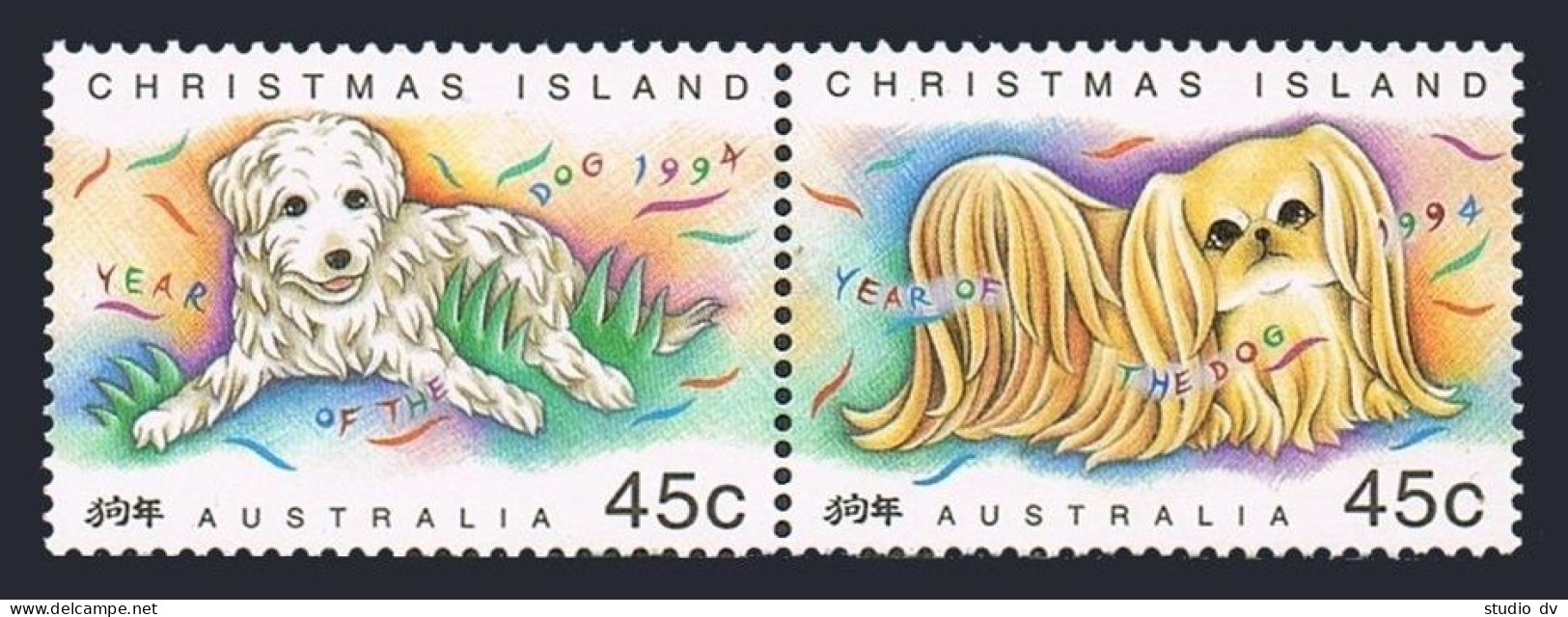 Christmas Isl 358-359a,359c,MNH.Michel 392-393,Bl.8. Lunar Year Of The Dog,1994. - Christmas Island