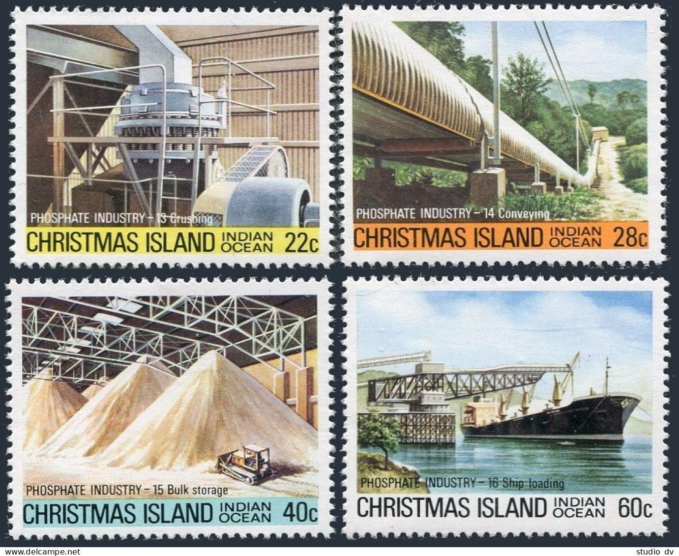 Christmas Island 107-110, MNH. Michel 142-145. Phosphate Industry, 1981. Ship - Christmas Island