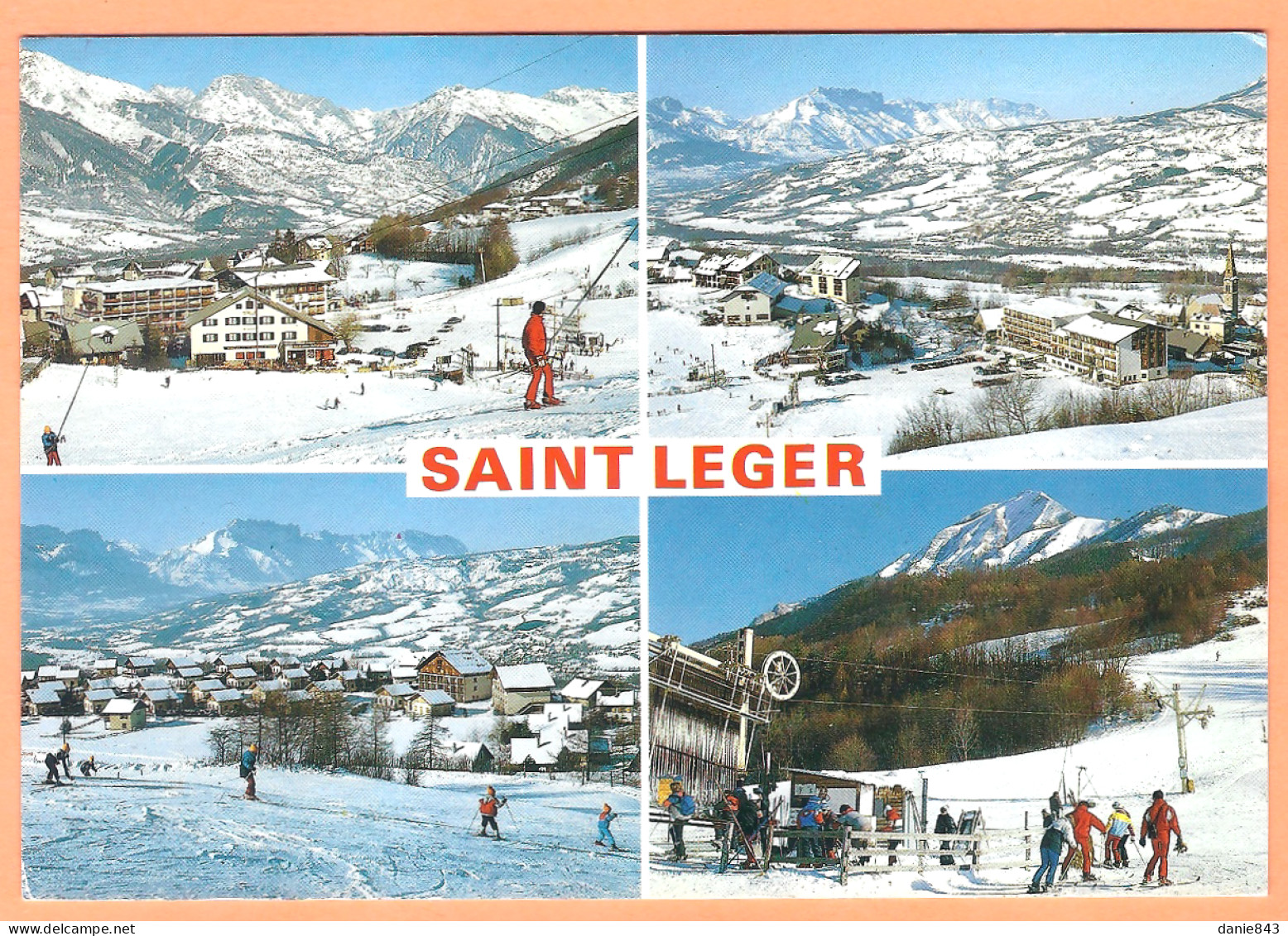 Ppgf/ CPSM Grand Format - HAUTES ALPES - SAINT LÉGER LES MÉLEZES - MULTIVUES SUR LA STATION - Animation, Remonte Skieurs - Autres & Non Classés