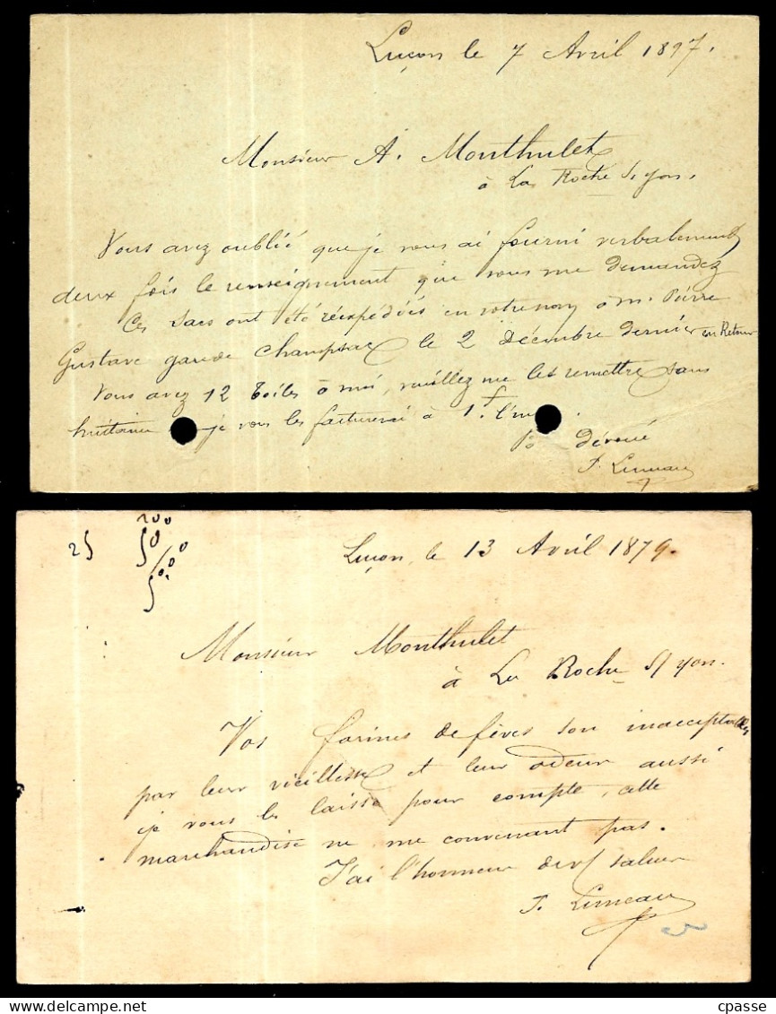 XIXe (Lot De 4) CPA Entier Postal Commercial, LUNEAU 85 LUCON à MONTHULET La Roche-sur-Yon Vendée, Agriculture Grains - Lucon