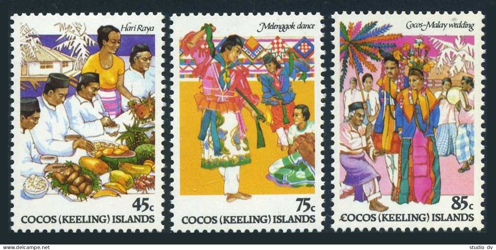 Cocos Isls 108-110,MNH.Michel 112-114. Festive Occasions,1984.Dance,Wedding. - Cocoseilanden