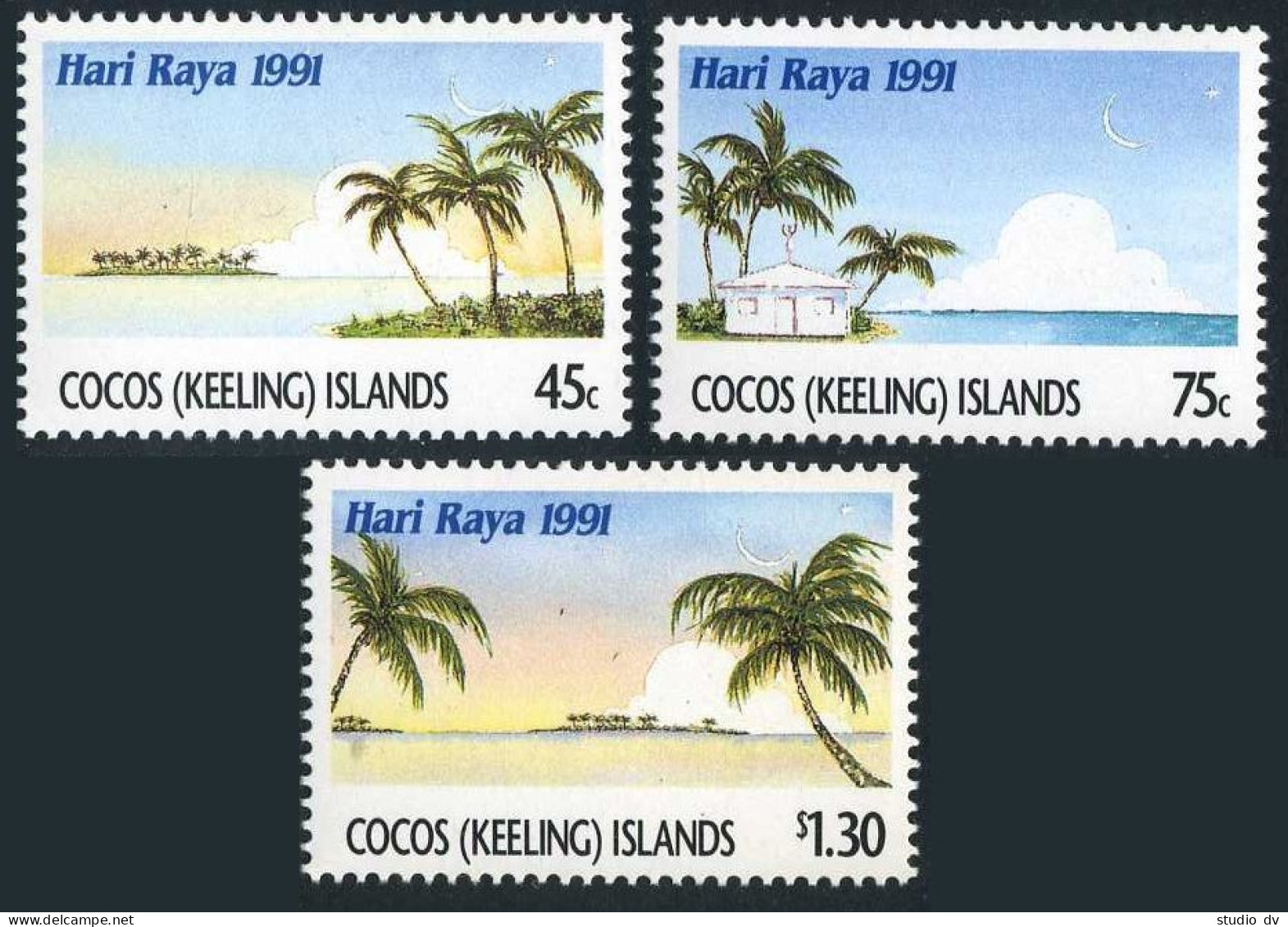 Cocos Isls 241-243,MNH.Michel 249-251. Hari Raya,1991. - Kokosinseln (Keeling Islands)