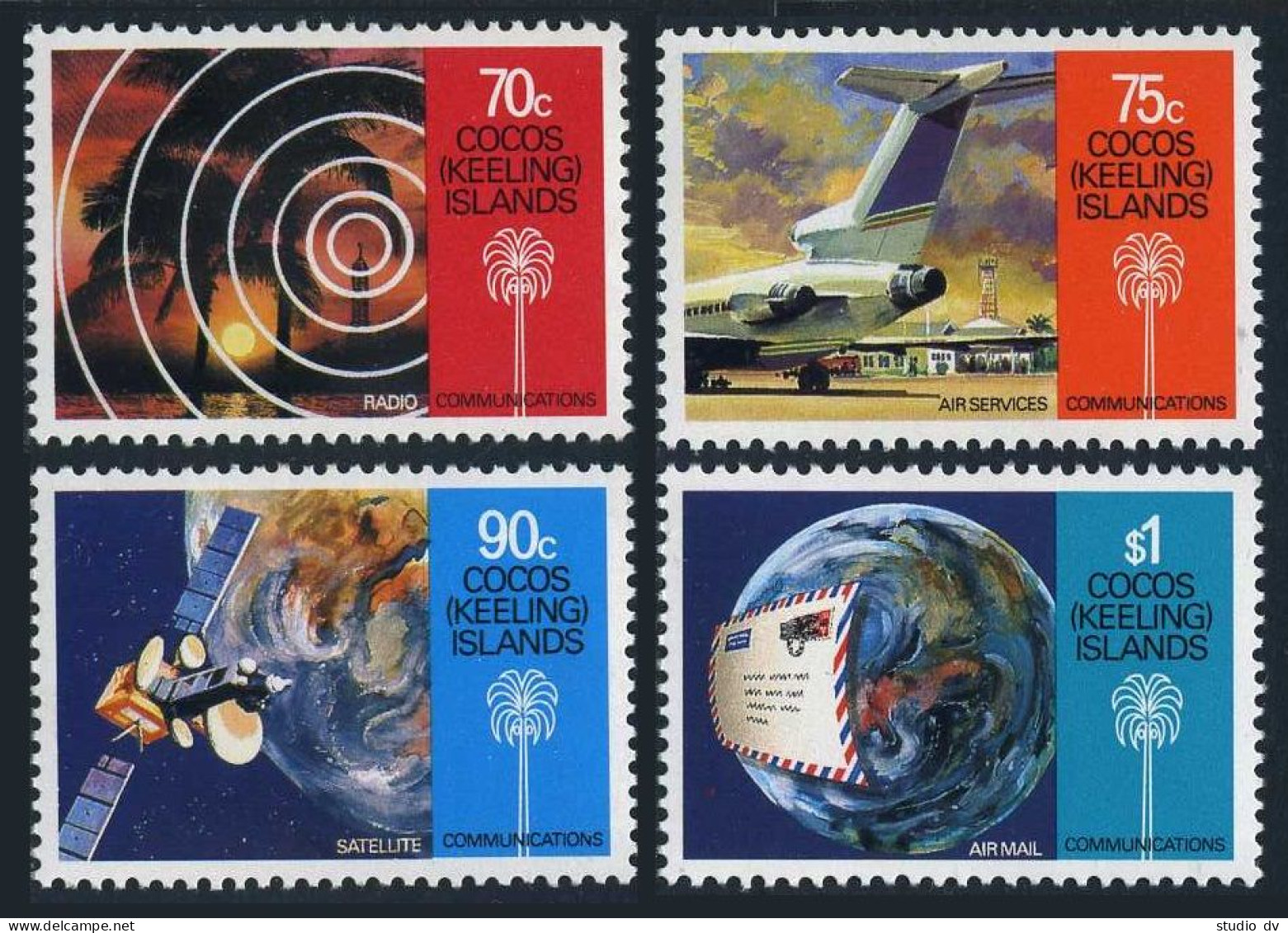 Cocos Isls 162-165,MNH. Communications 1983.Radio,Air Service,Satellite,Airmail. - Islas Cocos (Keeling)