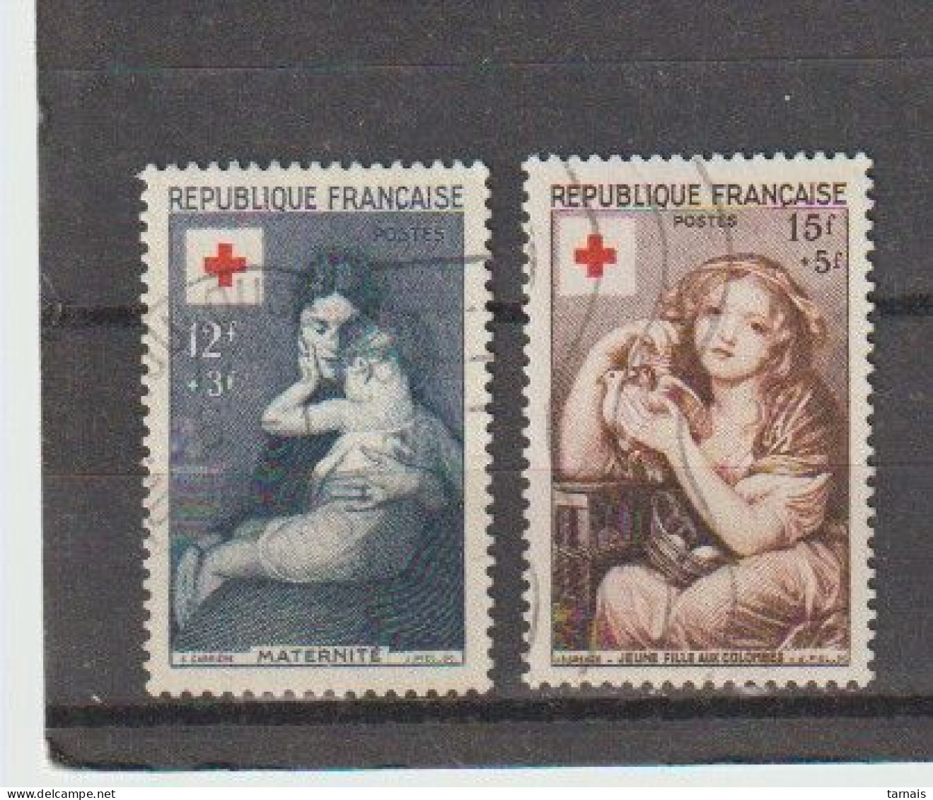 1954 N°1006 Et 1007 Croix Rouge Oblitérés (lot 946) - Gebraucht