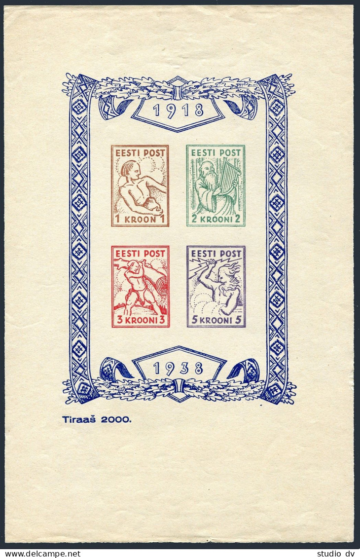 Estonia EXPO-1938 Sheet. Independence, 20th Ann. - Estland