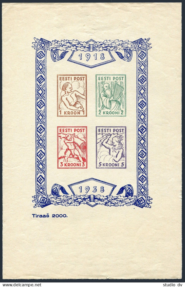 Estonia EXPO-1938 Sheet. Independence, 20th Ann. - Estonie