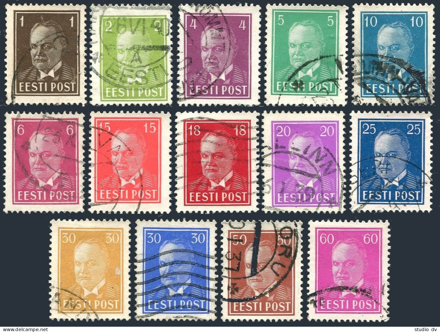 Estonia 117/133 14 Stamps,used.Mi 113/158. President Konstantin Pats,1936-1940. - Estonia