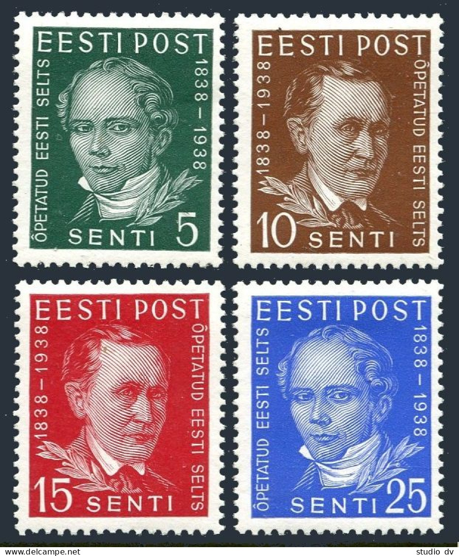 Estonia 139-142,hinged.Mi 138-141. Society Of Estonian Scholars Centenary, 1938. - Estland