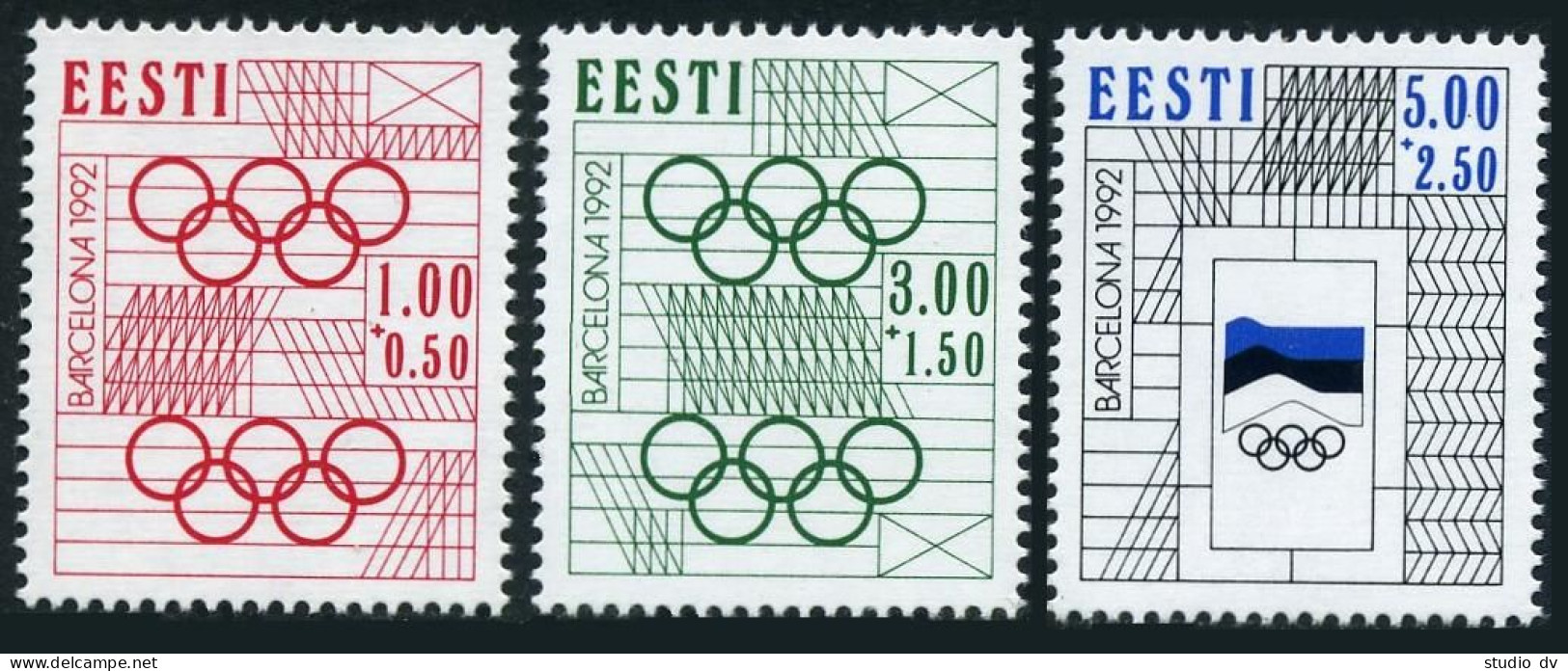 Estonia B60-B62, MNH. Michel 180-182. Olympics Barcelona-1992. - Estonie