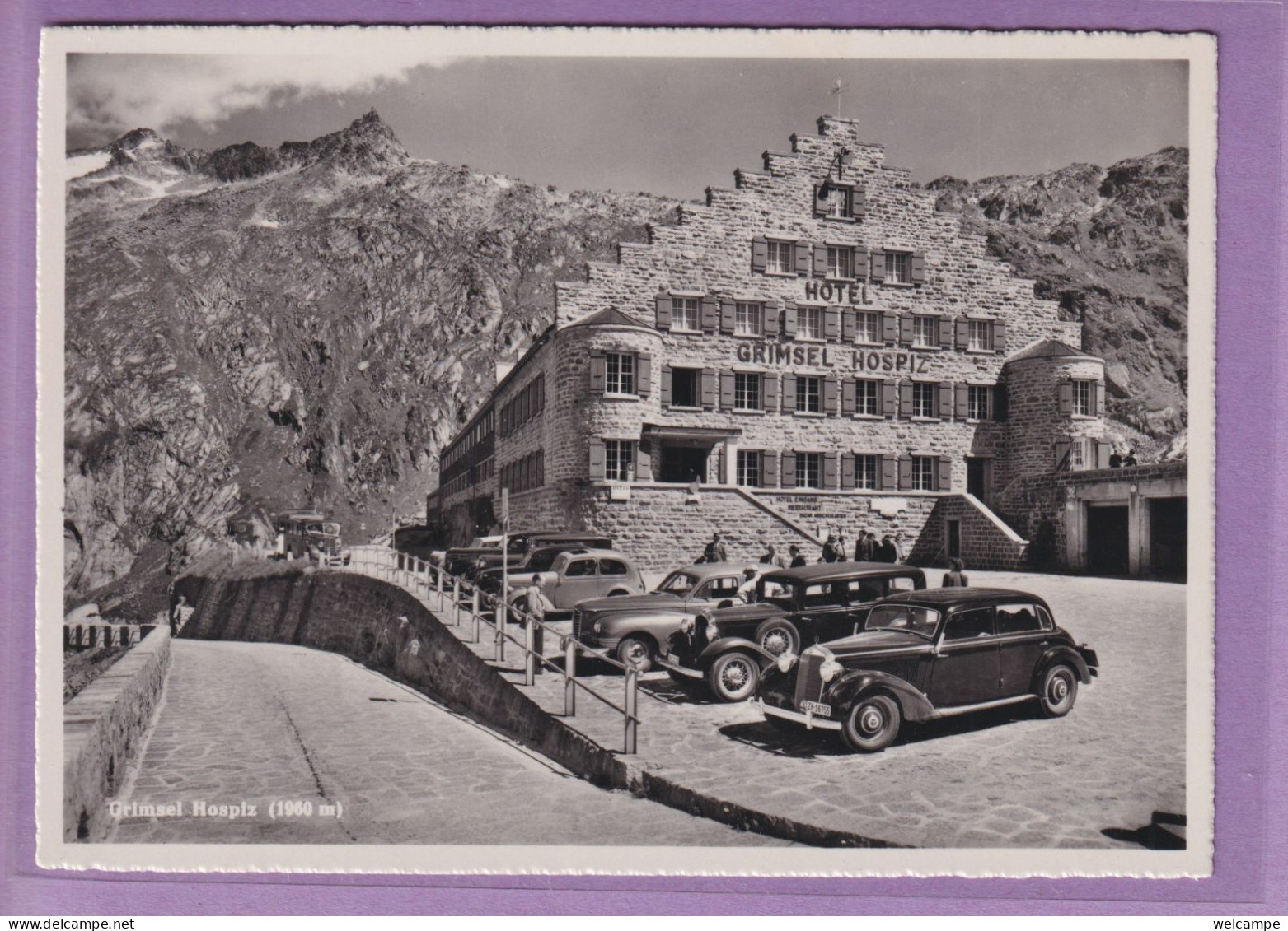 OUDE POSTKAART - ZWITSERLAND -   GRIMSEL HOSPIZ - HOTEL - AUTO - Andere & Zonder Classificatie