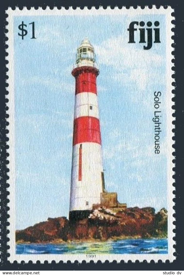 Fiji 423j Inscribed 1991, MNH. Famous Houses Of Fiji. Solo Lighthouse. - Fiji (1970-...)