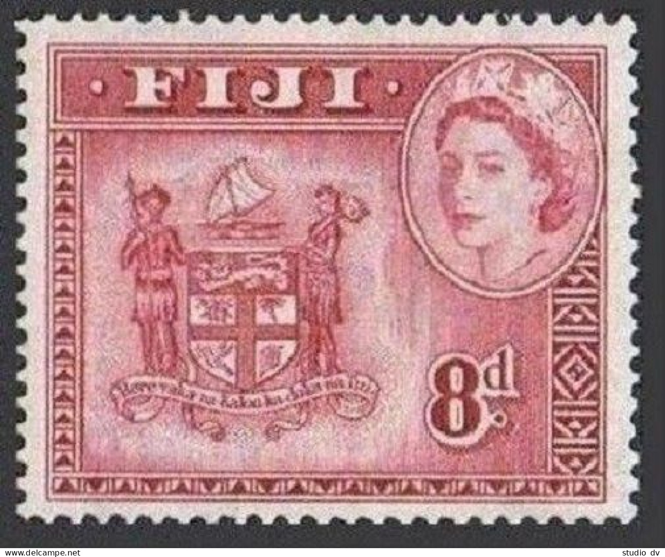 Fiji 155, Hinged. Michel 131. Queen Elizabeth II, Coat Of Arms, 1956. - Fiji (1970-...)