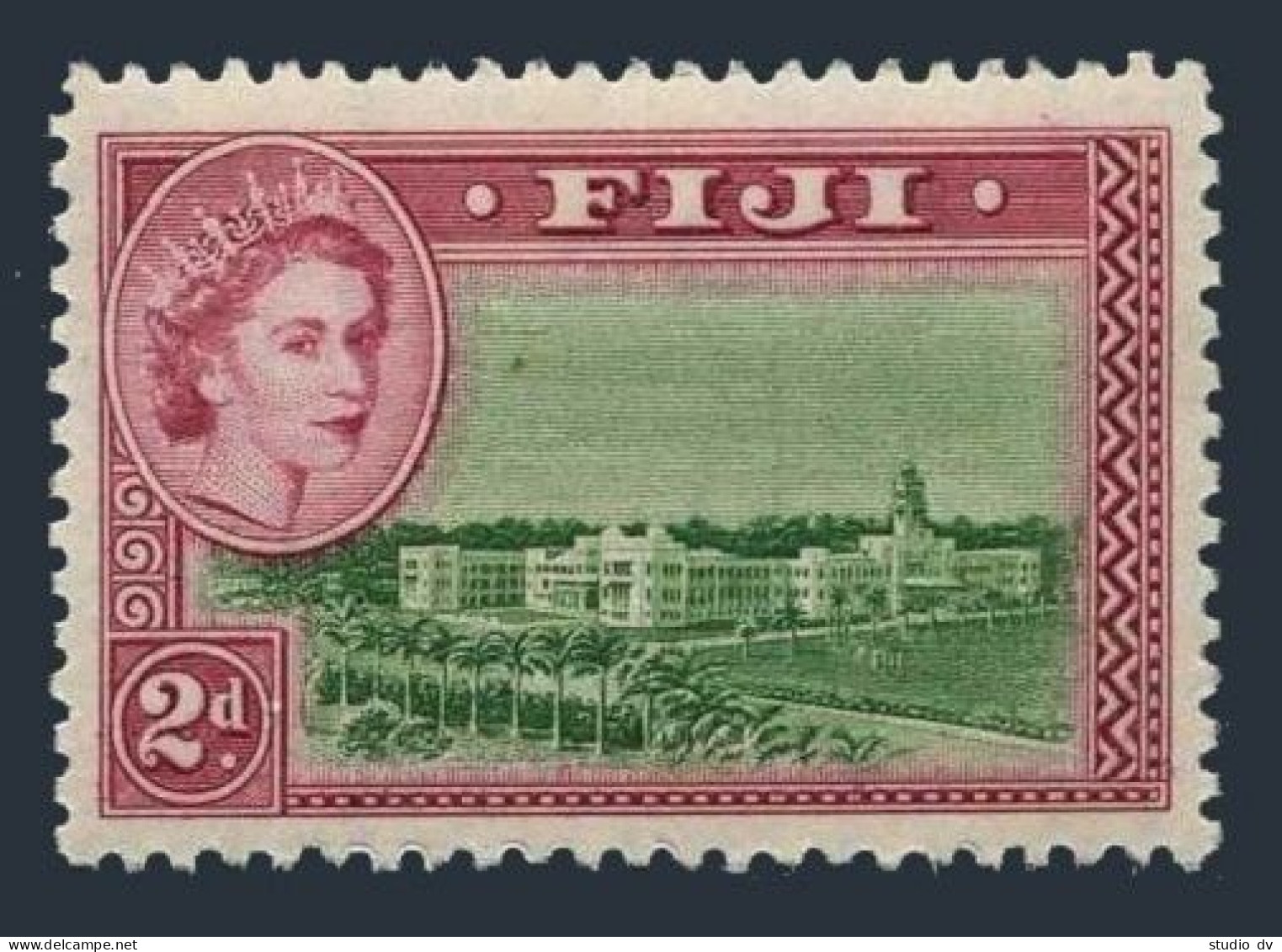 Fiji 150, MNH. Michel 127. Queen Elizabeth II. Government Building, 1954. - Fiji (1970-...)