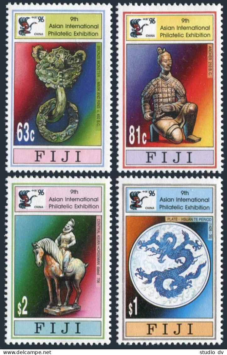 Fiji 757-760,MNH.Michel 765-768. Ancient Chinese Artifacts.CHINA-1996. - Fiji (1970-...)