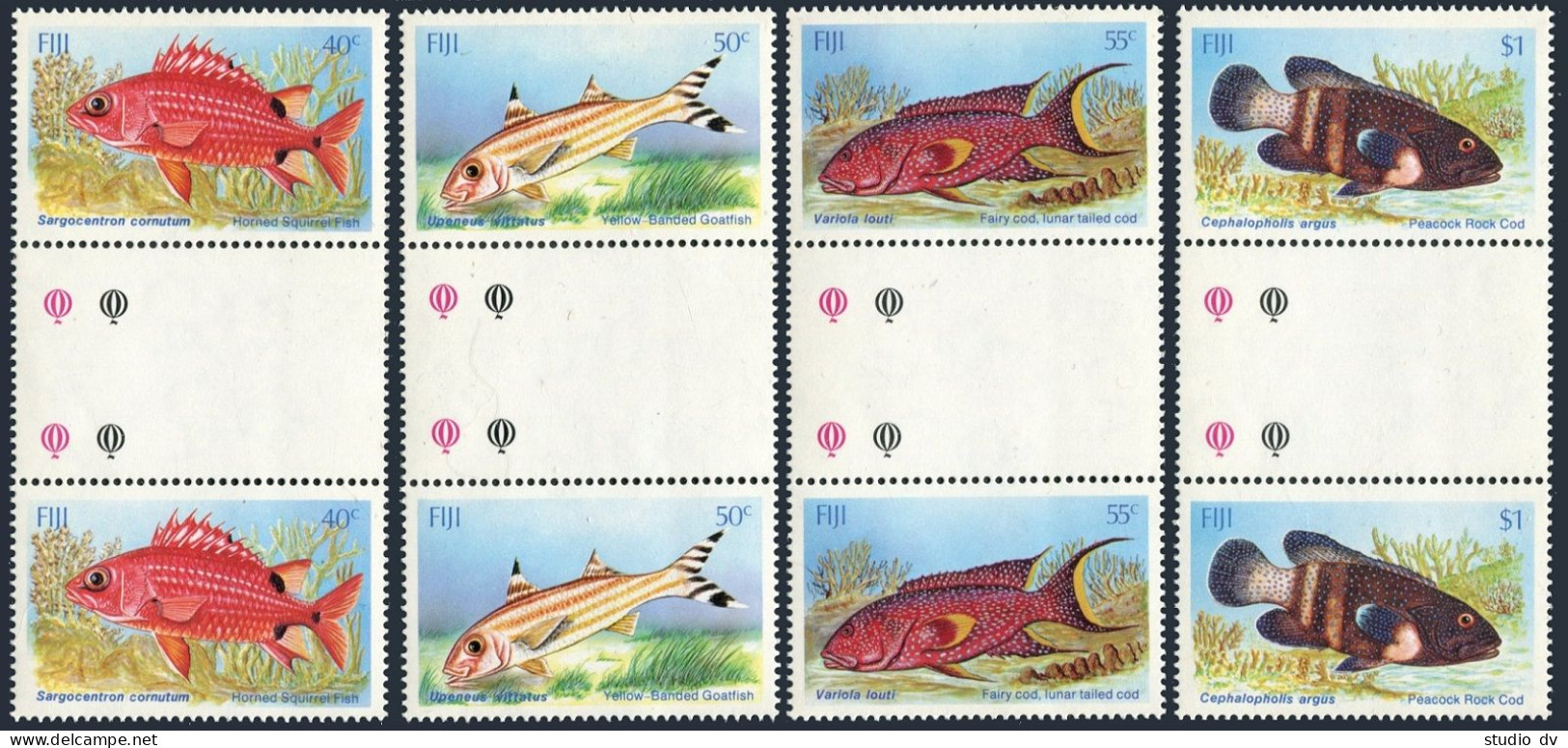 Fiji 536-539 Gutter, MNH. Michel 530-533. Fish, 1985. - Fiji (1970-...)