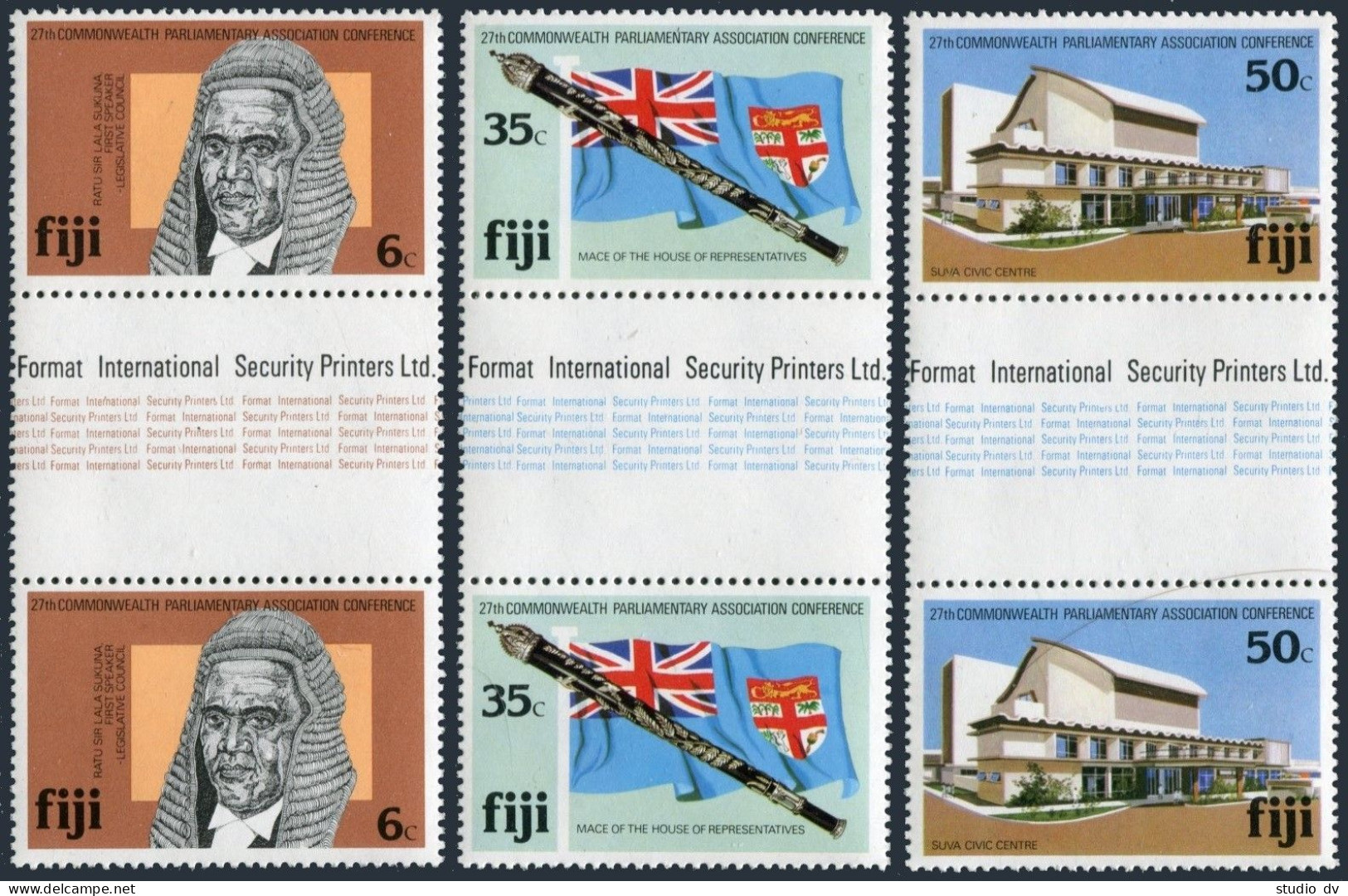 Fiji 450-452 Gutter, MNH. Michel 444-446. Commonwealth Parliament. Sir Sukuna. - Fidji (1970-...)