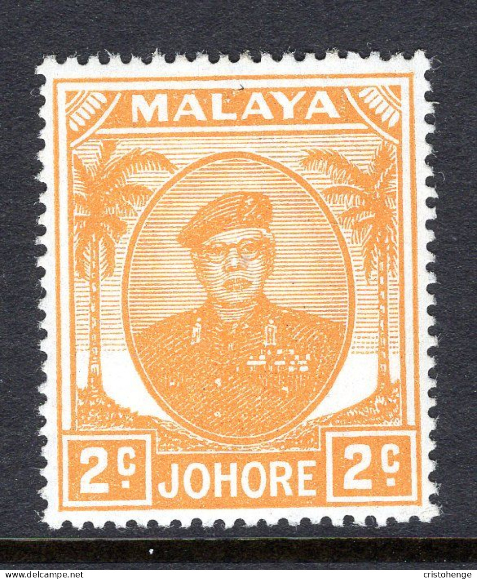 Malaysian States - Johore - 1949 Sultan Sir Ibrahim - 2c Orange-yellow HM (SG 134a) - Johore