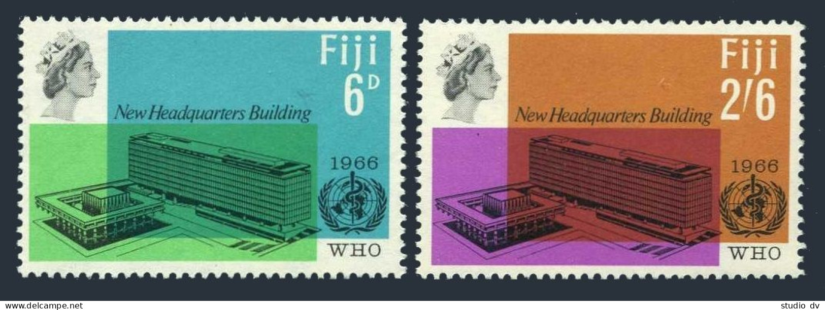 Fiji 224-225, Lightly Hinged. Michel 196-197. WHO New Headquarters, 1966. - Fiji (1970-...)