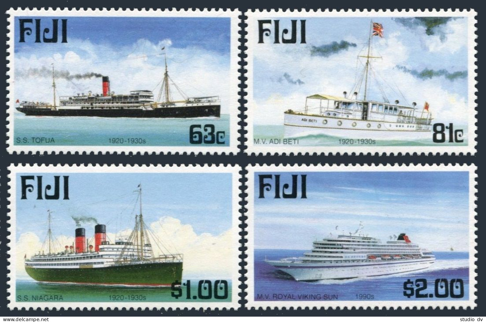 Fiji 843-846,847,MNH.Michel 873-876,Bl.29. Maritime Heritage,Ships.AUSTRALIA-99. - Fidji (1970-...)