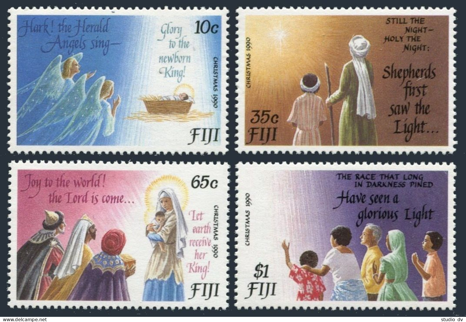 Fiji 633-636, MNH. Michel 628-631. Christmas 1990. Christmas Carols. - Fidji (1970-...)