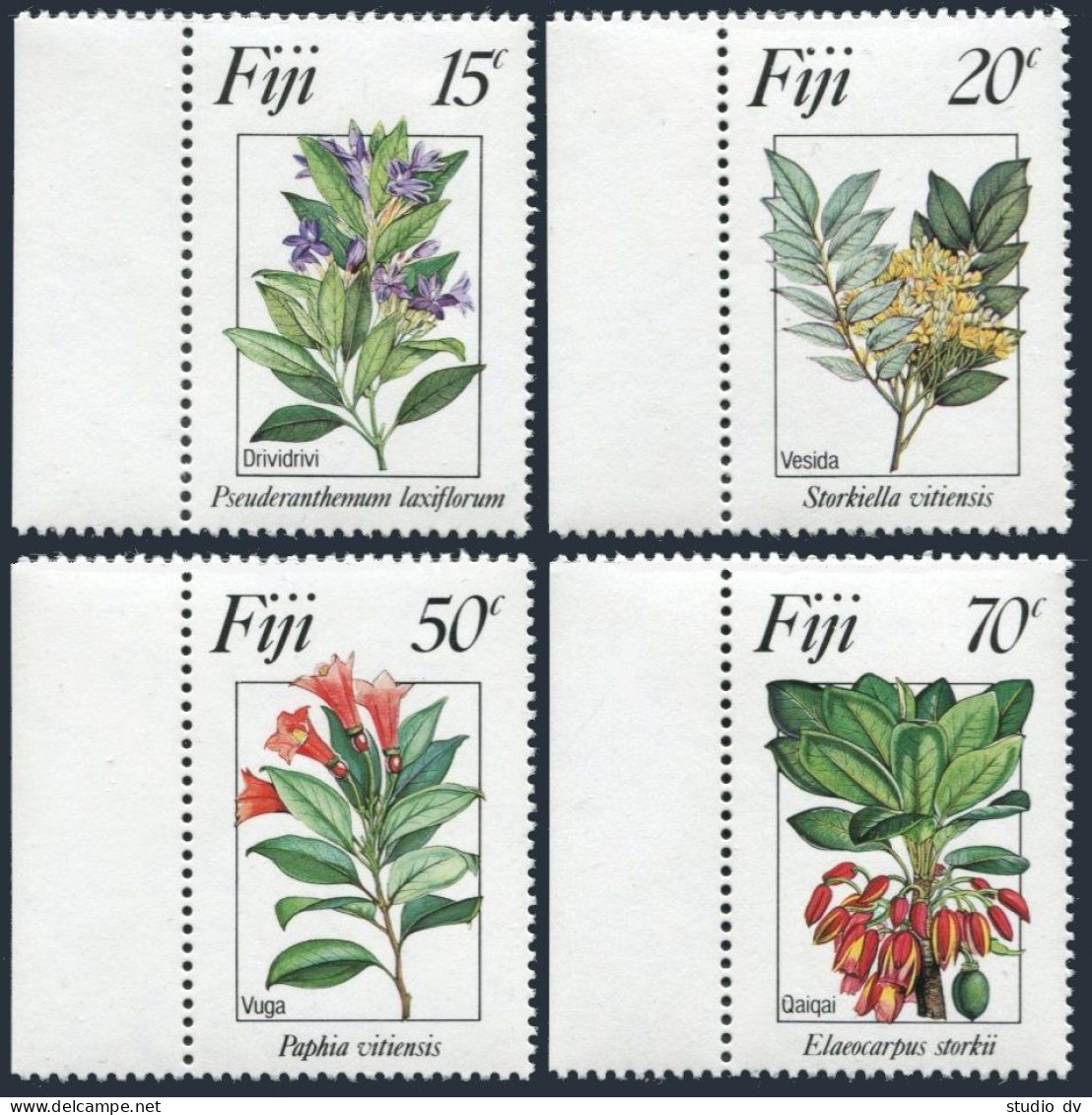 Fiji 505-508, MNH. Mi 504-507. Plants, Flowers, 1984. Pseuderanthemum Laxiflorum - Fiji (1970-...)