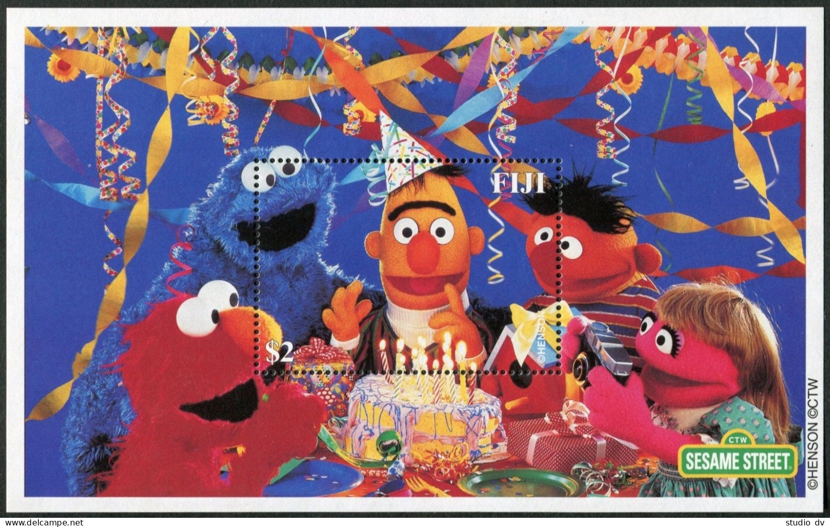 Fiji 883-884,MNH.MichelBl.34-35. LONDON-2000.Sesame Street.Bird,Cookie Monster. - Fiji (1970-...)