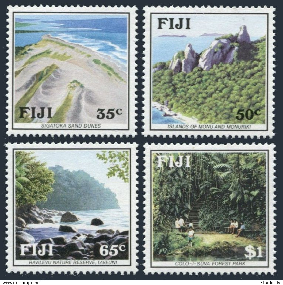 Fiji 637-640, MNH. Mi 614-617. Views 1991. Sigatoka Sand Dunes; Nature Reserves. - Fiji (1970-...)