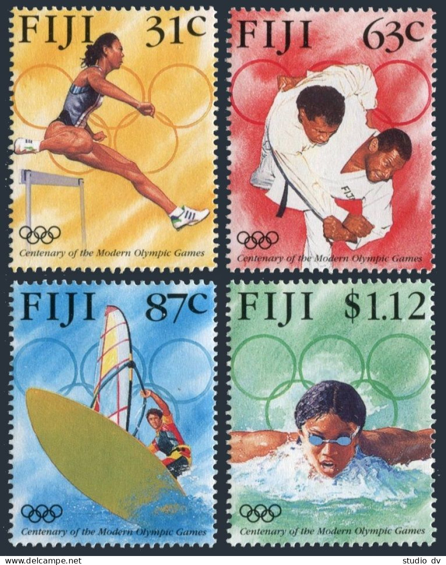 Fiji 762-765,MNH.Michel 770-774.Modern Olympic Games,1996.Hurdling,Judo,Swimming - Fiji (1970-...)
