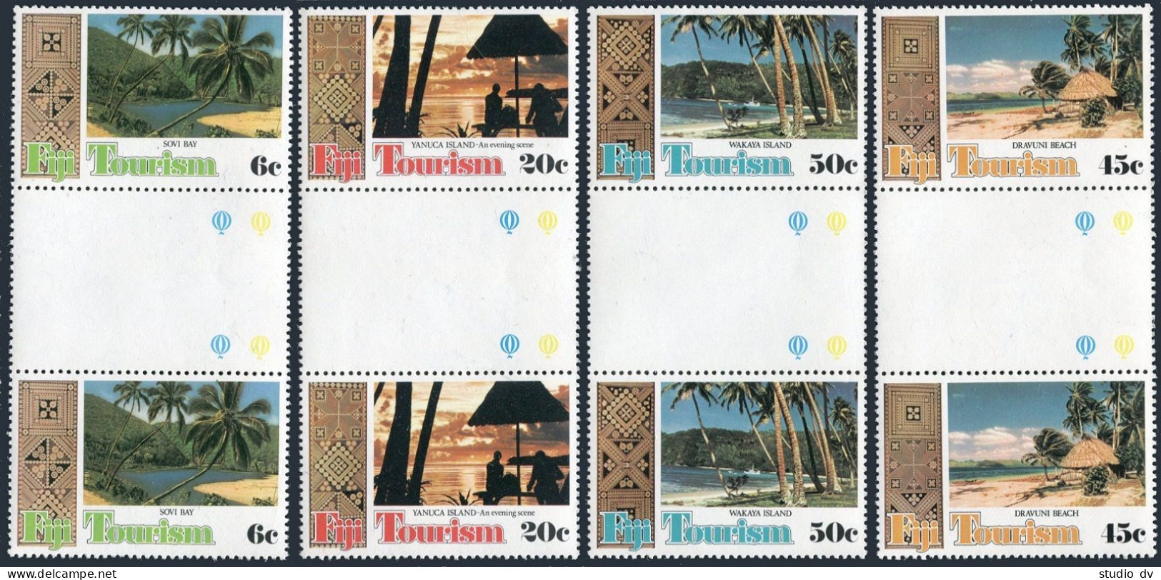 Fiji 430-433 Gutter, MNH. Michel 424-427. Tourism 1980. Island's Views:Sovi Bay, - Fiji (1970-...)