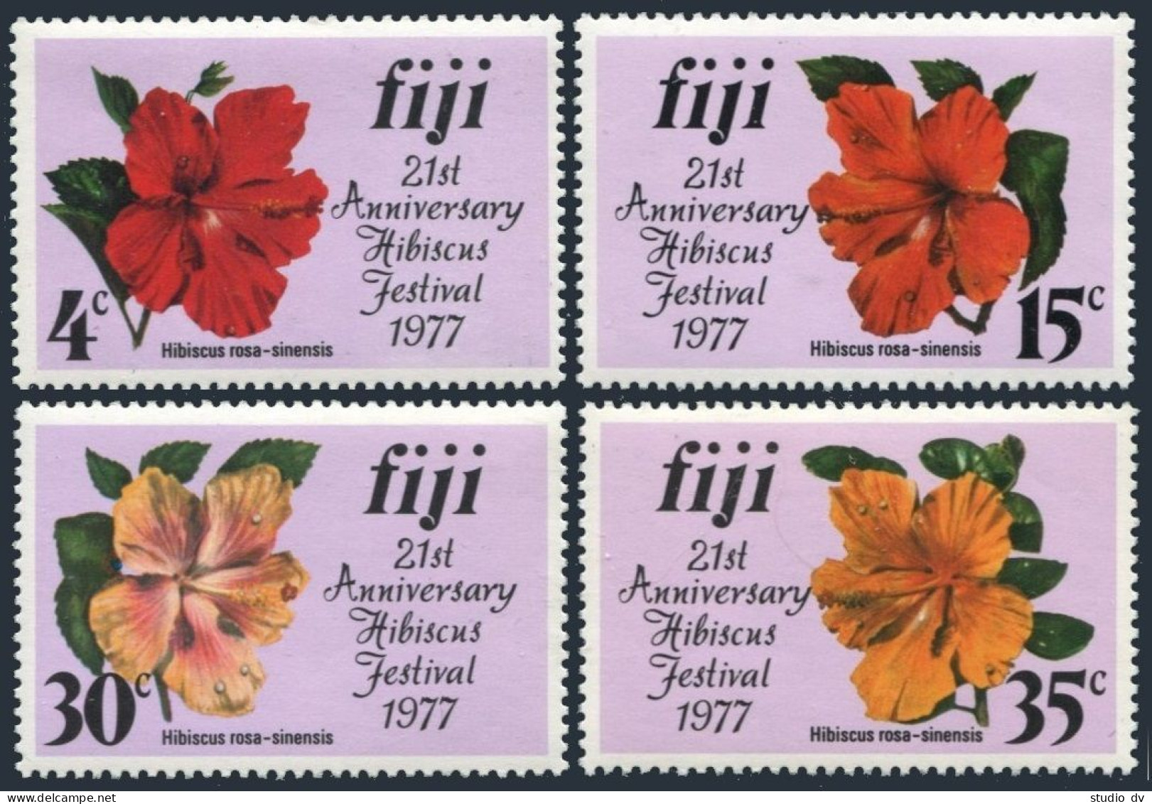 Fiji 376-379, MNH. Michel 364-367. Hibiscus Festival 1977. - Fiji (1970-...)