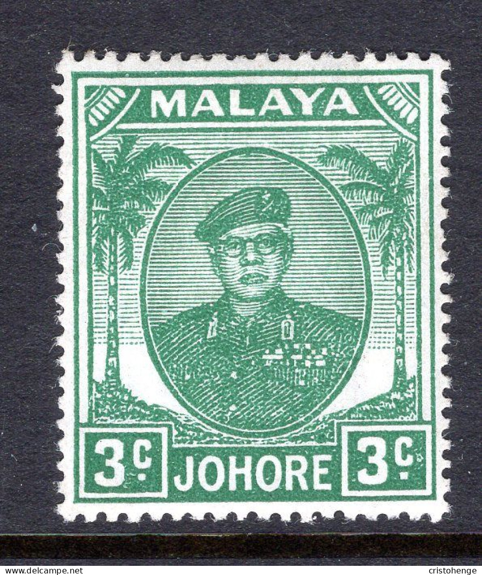 Malaysian States - Johore - 1949 Sultan Sir Ibrahim - 3c Green HM (SG 135) - Johore